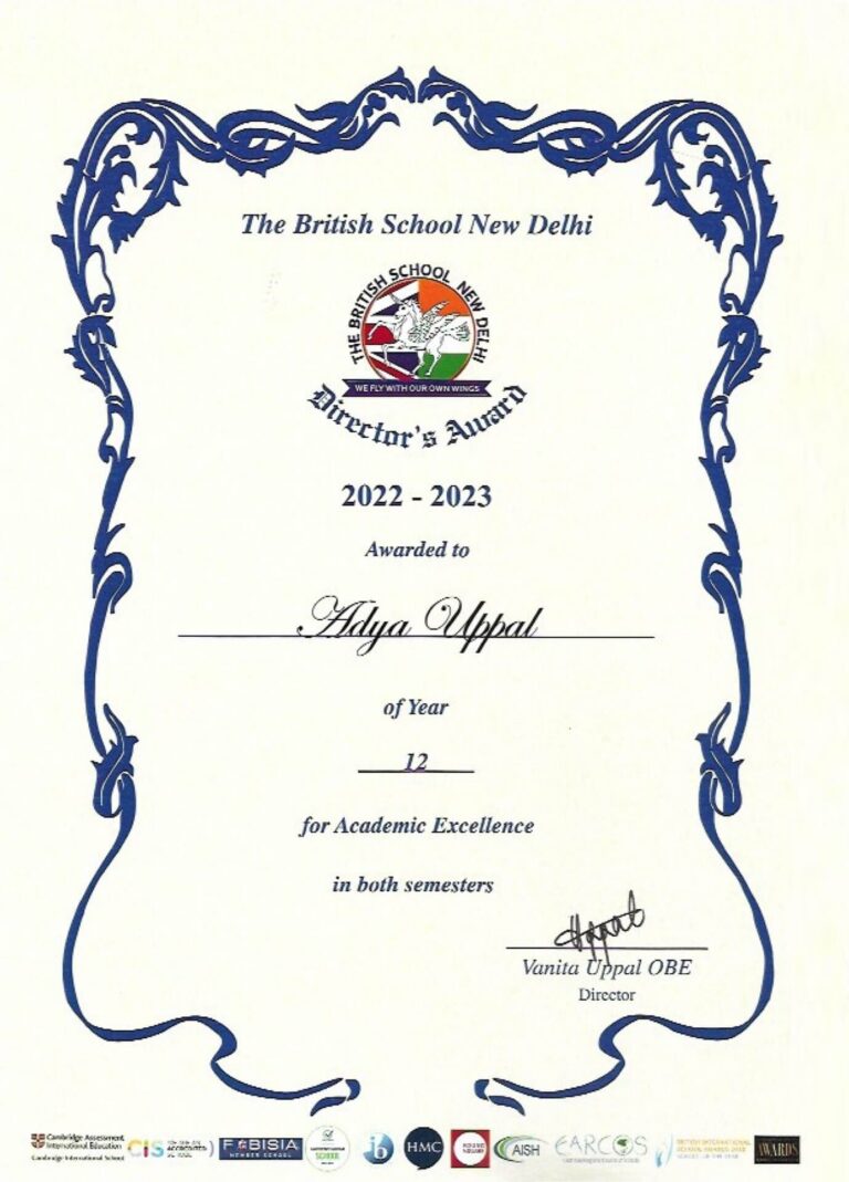 IB, Grade 12-Director_s Award 2022-23