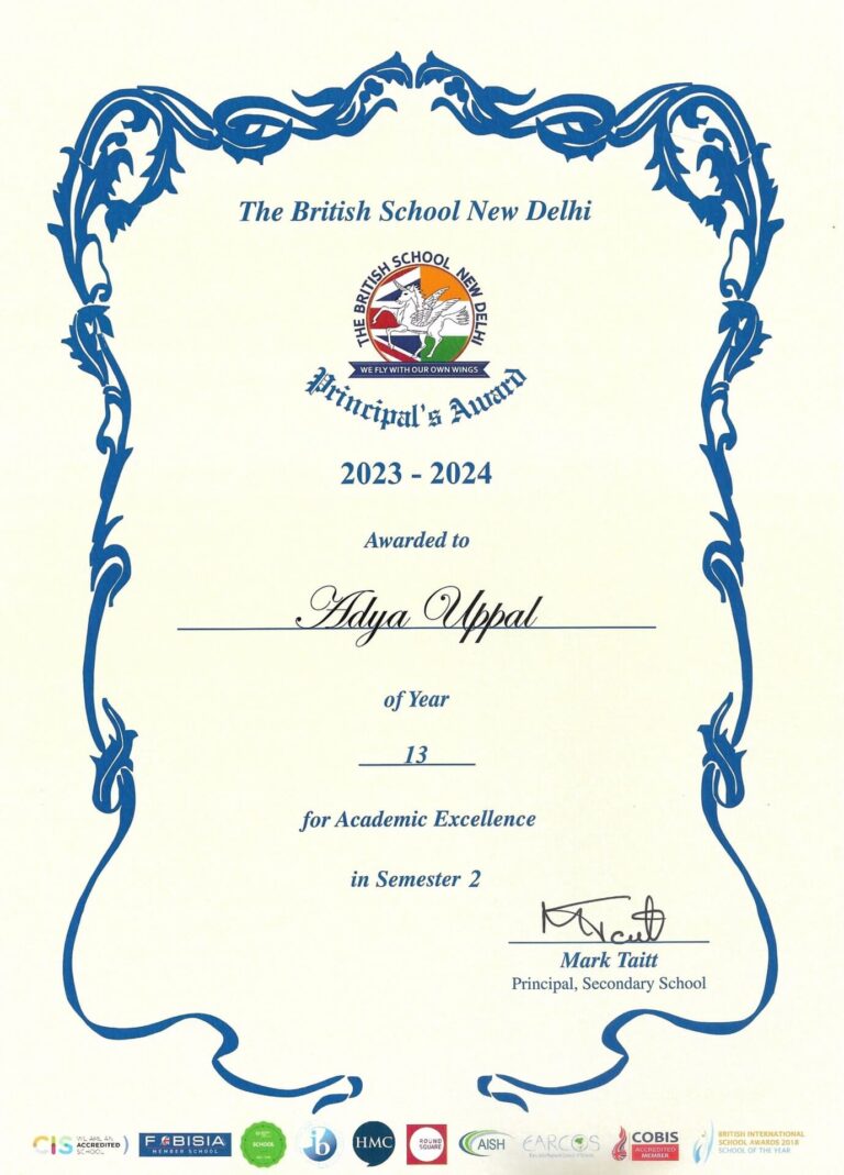 IB, Grade 13-Principal_s Award 2023-24